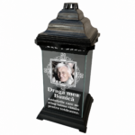 Candelă funerară personalizată cu fotografie și semnătură